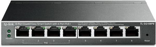 Tp-Link Tl-Sg108Pe, 8 Port Gigabit / 4 Port Poe Smart Switch - Image 1