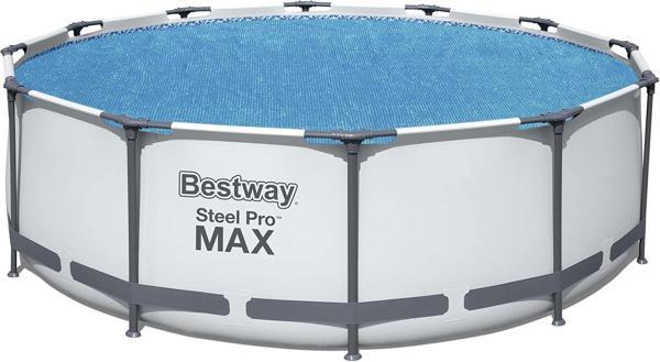 Bestway Flowclear™ Güneş Örtüsü, Ø 356 Cm, Yuvarlak 366 Cm Ve 396 Cm Yüzey Havuzları Için, Mavi - Image 1