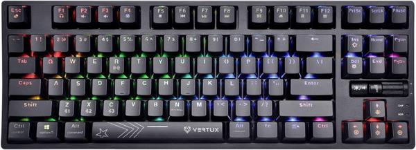 Vertux Oyun Klavyesi, Mekanik Tkl%80, Kablosuz Bluetooth Ve Usb-C Kablo 1,8 M, Mavi Anahtar Tuşları, - Image 1