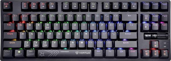 Vertux Oyun Klavyesi, Mekanik Tkl%80, Kablosuz Bluetooth Ve Usb-C Kablo 1,8 M, Mavi Anahtar Tuşları, - Image 1