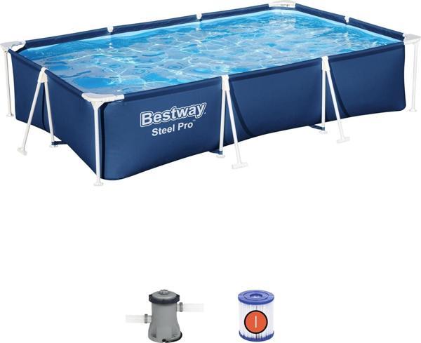 Bestway Steel Pro Dikdörtgen Yer Üstü Havuz Seti 3.00 M X 2.01 M X 66 Cm - Image 1
