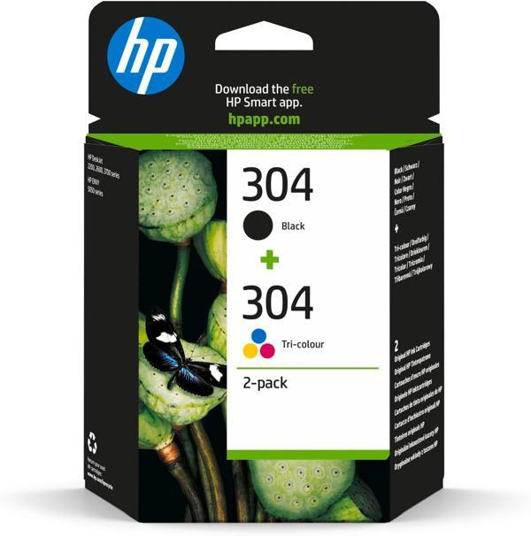 Hp 304 (3Jb05Ae) Multipack Orijinal Yazıcı Kartuşları 1X Siyah, 1X Renk Hp Deskjet 26Xx, 37Xx, Envy  - Image 1