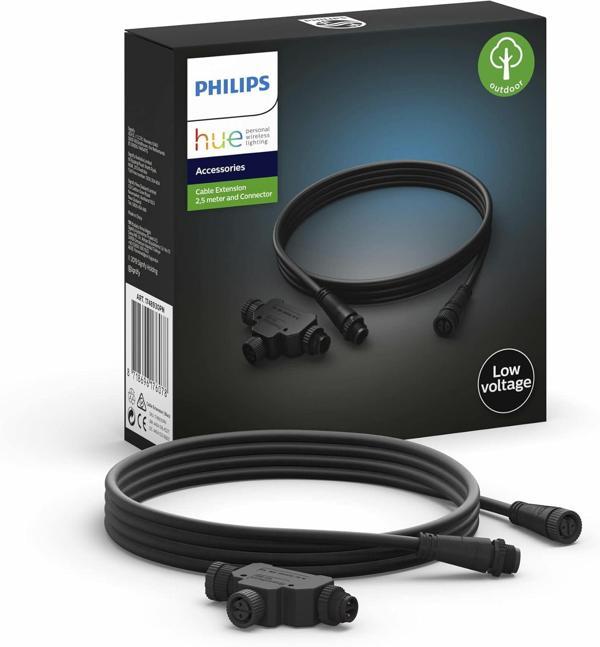 Philips Hue Dış Mekan Low-Voltage Uzatma Kablosu 2,5M + T-Part Eu - Image 1