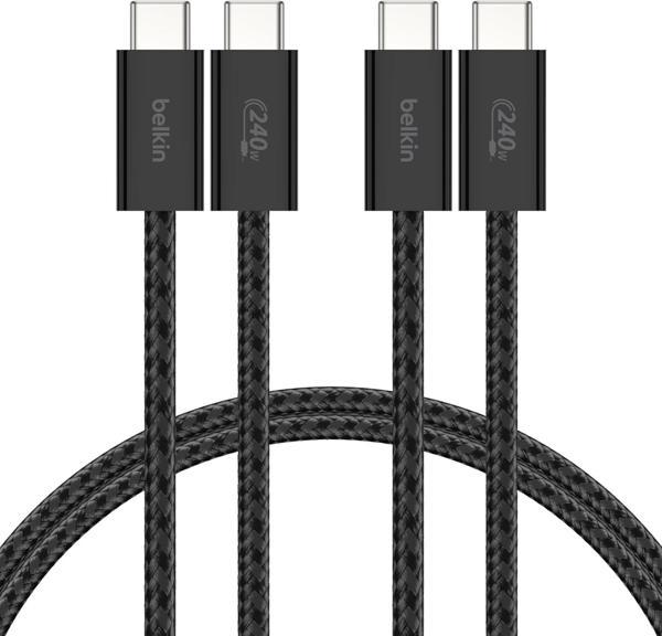 Belkin 2'Li Örgülü Usb-C - Usb-C Kablo, 1,5 M, 240 W, Yumuşak, Esnek Ve Hızlı Şarj Kablosu, Iphone 1 - Image 1