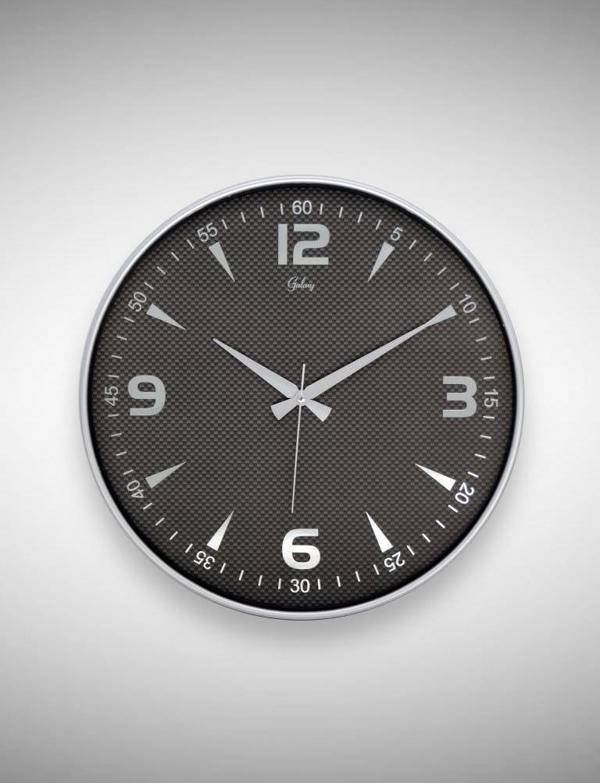Galaxy 717-G-2 Serisi Klasik Rakamlı Metal Görünümlü Sessiz Akar Modern Duvar Saati 40 cm - Image 1