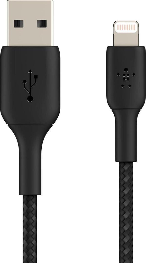 Belkin Örgülü Lightning Kablosu (Hızlı Şarj Lightning - Usb Kablosu) Mfi Sertifikalı Şarj Kablosu, Ö - Image 1