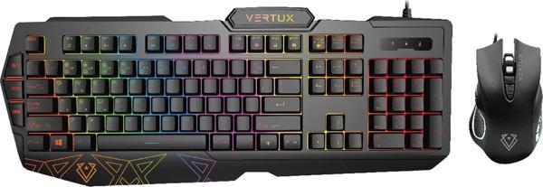 Vertux Vendetta Kablolu Oyun Klavyesi Ve Fare, Rainbow Arka Plan Aydınlatması, 104 Tuş, Programlanab - Image 1