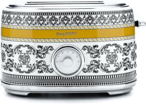 Berghoff Gem Royal Margery Siyah Sarı Desenli İki Dilim Ekmek Kızartma Makinesi - Image 1