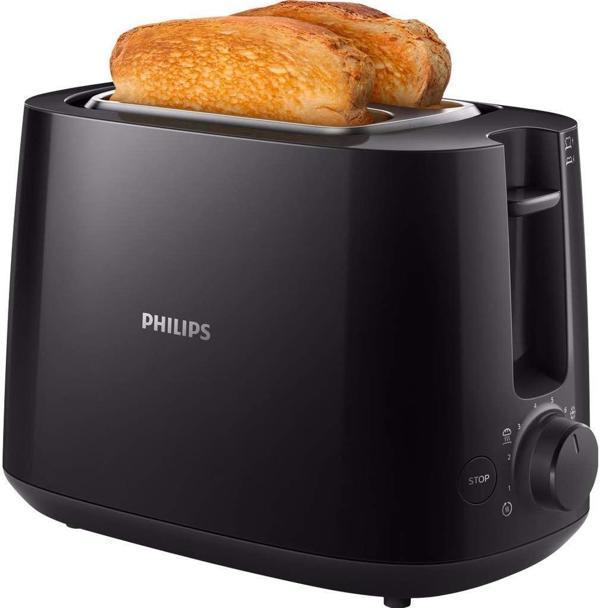 Philips Hd2581/90 Ekmek Kızartma Makinesi, Otomatik Kapanma, Buz Çözme İşlevi, Siyah - Image 1
