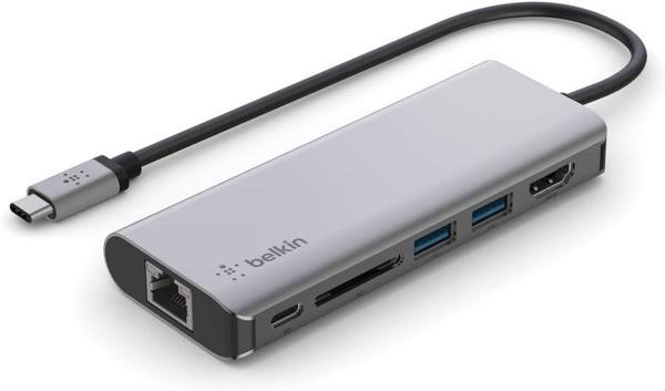 Belkin Usb-C Hub, 6'Sı 1 Arada Çoklu Bağlantı Noktalı Adaptör Yuvası, 4K Hdmi, Usb-C Ve 100 W, Şarj  - Image 1
