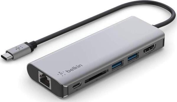 Belkin Usb-C Hub, 6'Sı 1 Arada Çoklu Bağlantı Noktalı Adaptör Yuvası, 4K Hdmi, Usb-C Ve 100 W, Şarj  - Image 1