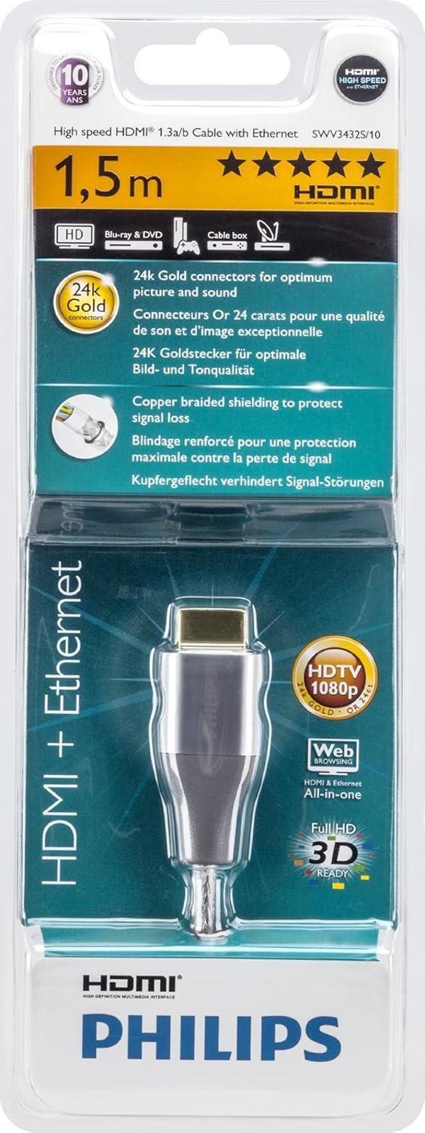 Philips Swv3432H/10 Hdmı Kablo (1 5 Metre) - Image 1