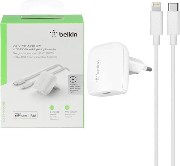 Belkin Boost↑Charge Pro 20 W Usb-C Duvar Şarj Aygıtı Ve Usb-C - Lightning Kablosu (1,2 M) - Image 1