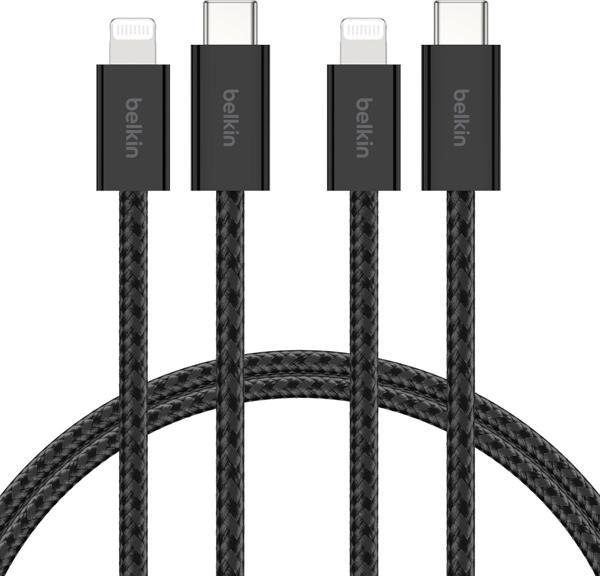 Belkin 2'Li Örgülü Usb-C - Lightning Kablo, 1,5 M, Iphone 14 Ve Önceki Modeller, 9. Nesil Ipad Ve Ai - Image 1