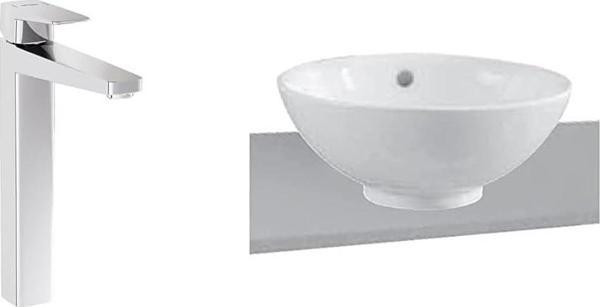 Vitra Options Çanak Lavabo + Root Square Blueco Çanak Lavabo Bataryası Seti - Image 1