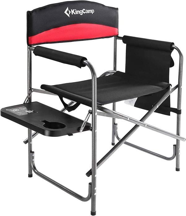 Kingcamp Campingstuhl Regiestuhl Mit Seitenablage Und Seitentasche Übergroßer Gepolsterter Sitz Bela - Image 1