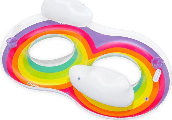 Bestway Rainbow Dreams 2 Kişilik Çift Kişilik Yüzme Tüpü 1.86 M X 1.16 M - Image 1