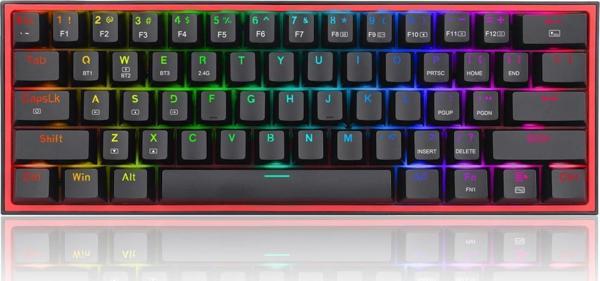 Redragon K616 Fizz Pro% 60 3 Modlu Kablolu, 2.4Ghz Kablosuz, Bluetooth Mekanik Oyun Klavyesi, 61 Tuş - Image 1