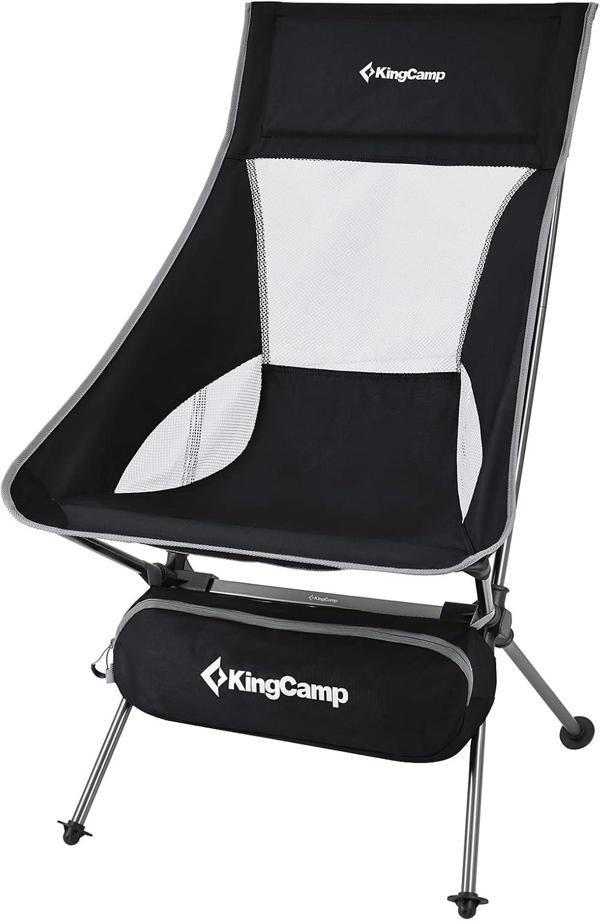 Kingcamp Canna High Back Ultralight Katlanır Kamp Sandalyesi Black - Image 1