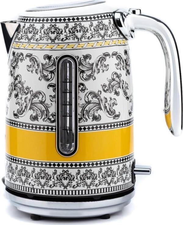 Berghoff Gem Royal Margery 1.7 Litre Sarı Siyah Desenli Su Isıtıcısı - Image 1