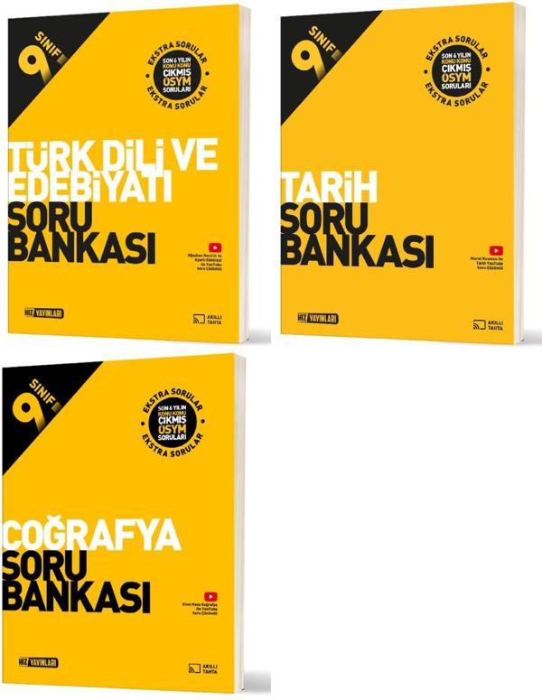 Hız 2026 9. Sınıf Edebiyat + Tarih + Coğrafya Soru Bankası Seti 3 Kitap - Hız Yayınları - Image 1