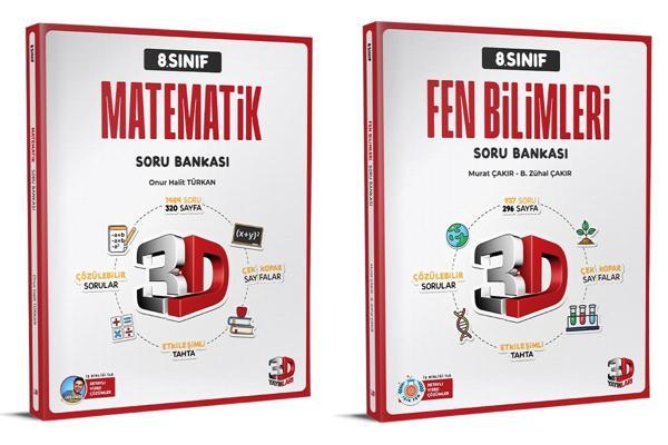 3D 2025 8. Sınıf Lgs Matematik + Fen Bilimleri Soru Bankası Seti 2 Kitap - 3D Yayınları - Image 1