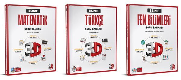 3D 2025 8. Sınıf Lgs Matematik + Türkçe + Fen Bilimleri Soru Seti 3 Kitap - 3D Yayınları - Image 1