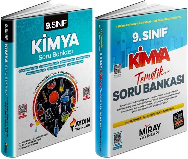 Aydın + Miray 2025 9. Sınıf Kimya Soru Bankası Seti 2 Kitap - Aydın Yayınları - Image 1