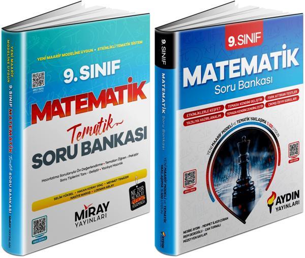 Aydın + Miray 2025 9. Sınıf Matematik Soru Bankası Seti 2 Kitap - Aydın Yayınları - Image 1