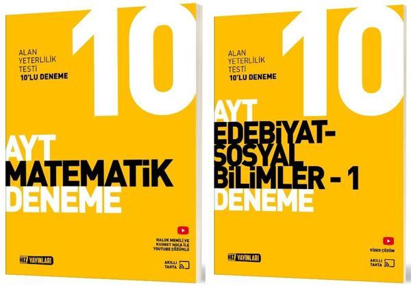 Hız Yayınları Ayt Matematik + Edebiyat Sosyal - 1 Deneme Seti 2 Kitap - Hız Yayınları - Image 1