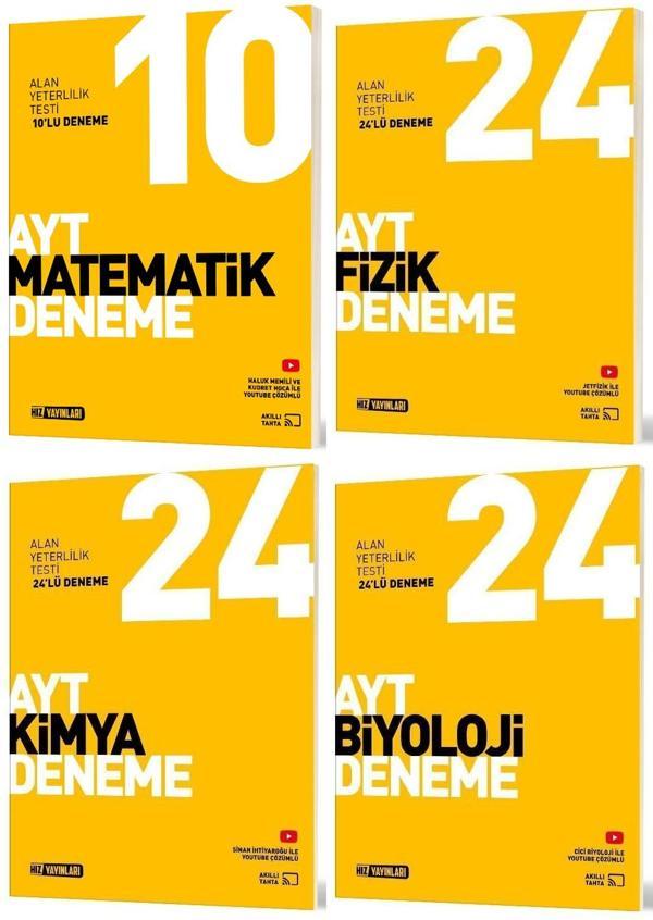 Hız Yayınları Ayt Matematik + Fizik + Kimya + Biyoloji Deneme Seti 4 Kitap - Hız Yayınları - Image 1