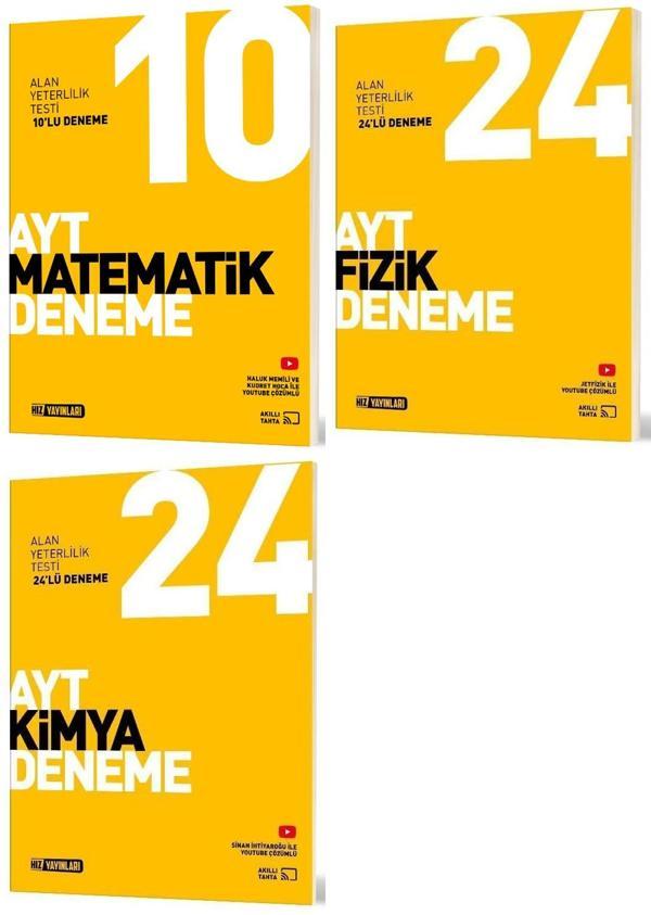 Hız Yayınları Ayt Matematik + Fizik + Kimya Deneme Seti 3 Kitap - Hız Yayınları - Image 1