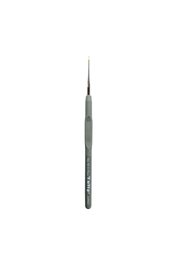 New Silikon Yumuşak Saplı Dantel Oya Tığ No: 18 Numara : 0.70mm - Image 1