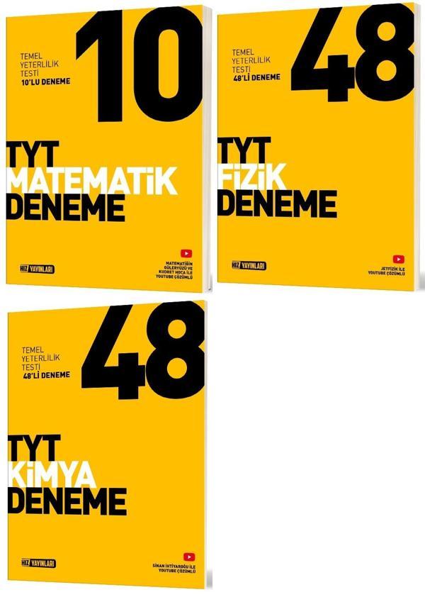 Hız Yayınları Tyt Matematik + Fizik + Kimya Deneme Seti 3 Kitap - Hız Yayınları - Image 1