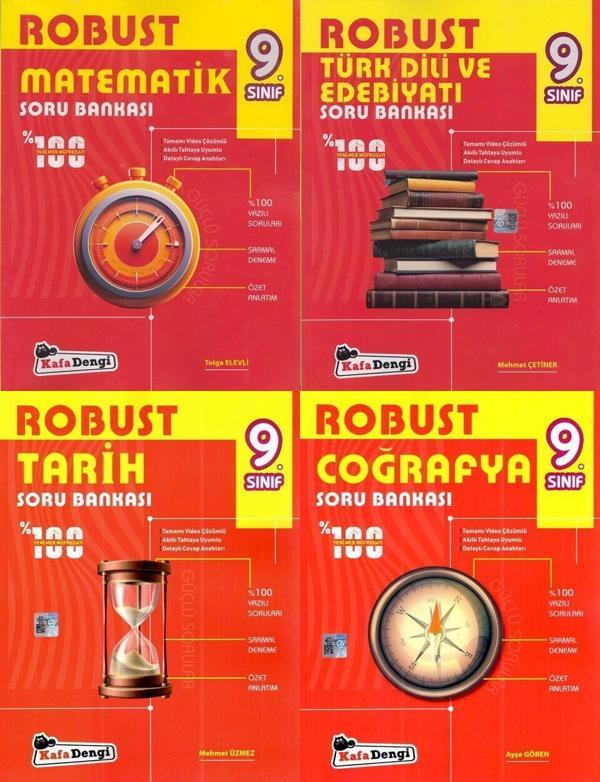 Kafa Dengi 2026 9. Sınıf Matematik + Edebiyat + Tarih + Coğrafya Soru Bankası Seti 4 Kitap - Kafa Dengi - Image 1