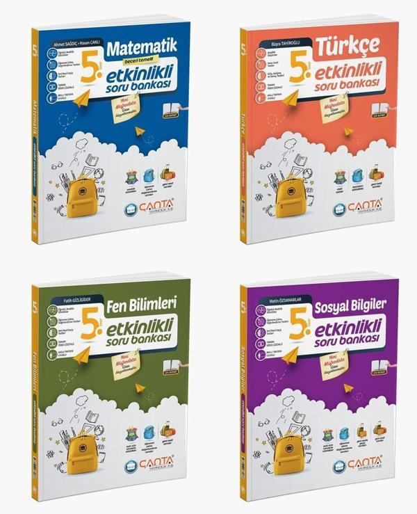 Çanta 2025 5. Sınıf Matematik + Türkçe + Fen + Sosyal Etkinlikli Kazanım Soru Seti 4 Kitap - Çanta Yayınları - Image 1