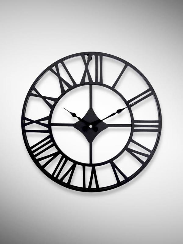 Galaxy DM30 Serisi Roma Rakamlı Metal Duvar Saati Siyah 40 CM - Image 1