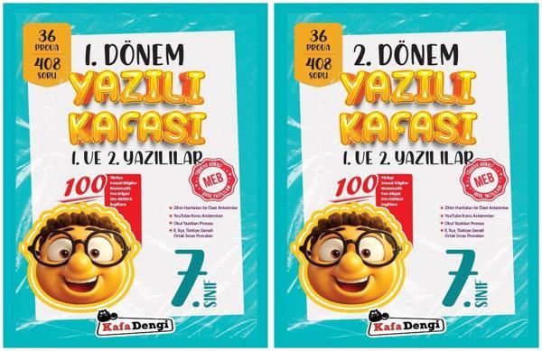 Kafadengi 2025 7. Sınıf 1. Ve 2. Dönem 1. Ve 2. Yazılı Kafası Seti 2 Kitap - Kafa Dengi - Image 1
