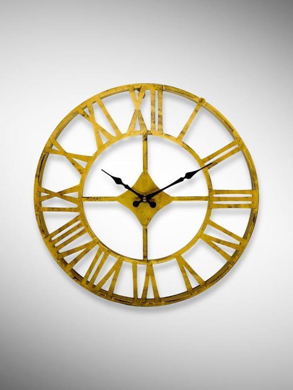Galaxy DM30-AK Serisi Roma Rakamlı Metal Duvar Saati Gold 40 CM - Image 1
