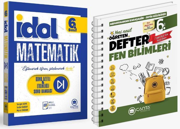 Çanta 2025 6. Sınıf İdol Konu Özetli Matematik + Fen Bilimleri Öğreten Defter Seti 2 Kitap - Çanta Yayınları - Image 1