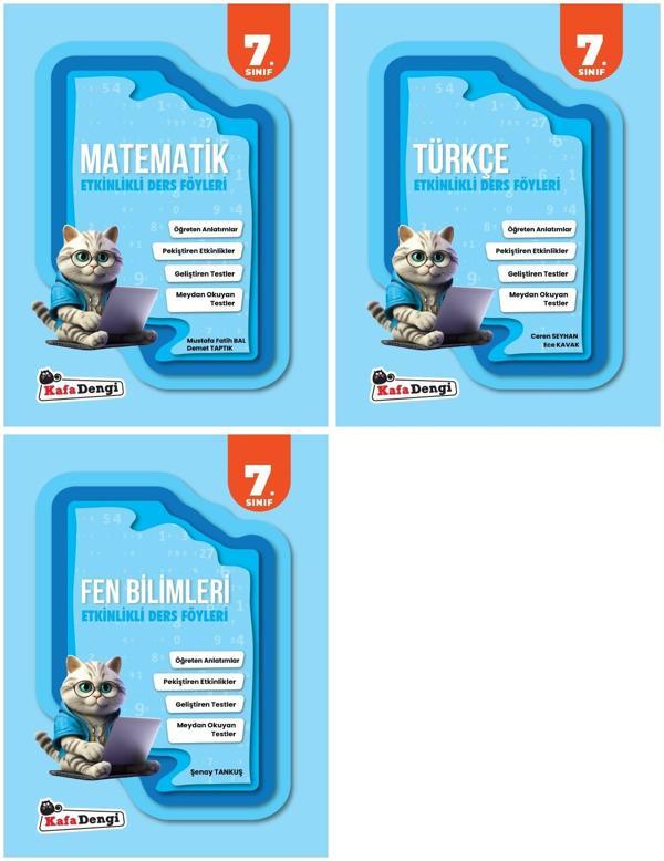 Kafadengi 2025 7. Sınıf Matematik + Türkçe + Fen Bilimleri Etkinlikli Ders Föyleri Seti 3 Kitap - Kafa Dengi - Image 1