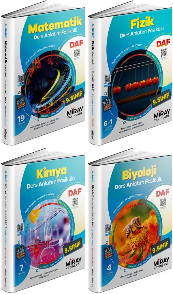 Miray 2025 9. Sınıf Matematik + Fizik + Kimya + Biyoloji Ders Anlatım Fasikülleri Seti 4 Kitap - Miray Yayınları - Image 1