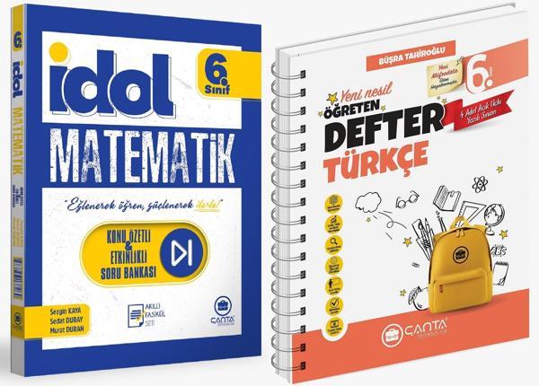 Çanta 2025 6. Sınıf İdol Konu Özetli Matematik + Türkçe Öğreten Defter Seti 2 Kitap - Çanta Yayınları - Image 1