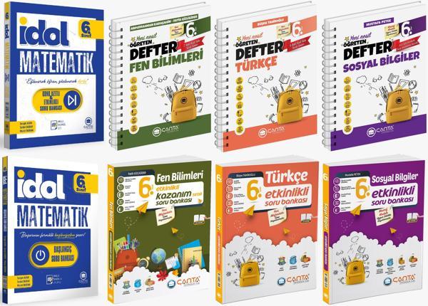 Çanta 2025 6. Sınıf Matematik + Türkçe + Fen + Sosyal Etkinlikli Soru + Defter Seti 8 Kitap - Çanta Yayınları - Image 1