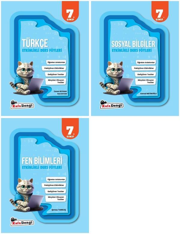 Kafadengi 2025 7. Sınıf Türkçe + Sosyal Bilgiler + Fen Bilimleri Etkinlikli Ders Föyleri Seti 3 Kitap - Kafa Dengi - Image 1