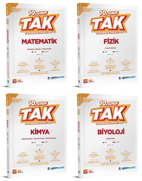 Eğitim Vadisi 2026 10. Sınıf Matematik + Fizik + Kimya + Biyoloji Tak Tam Anlatım Seti 4 Kitap - Eğitim Vadisi - Image 1