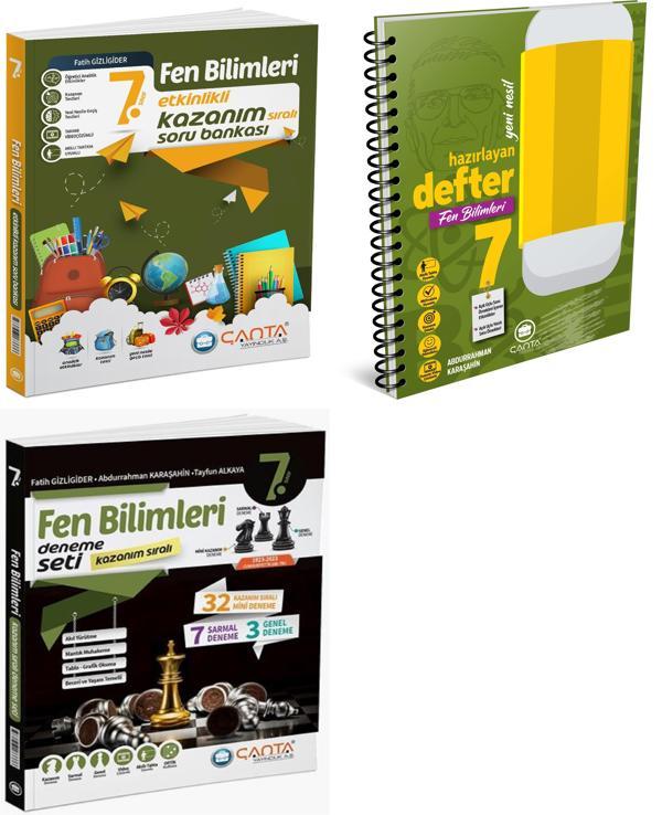 Çanta 2025 7. Sınıf Fen Bilimleri Etkinlikli Soru + Hazırlayan Defter + Kazanım Deneme Seti 3 Kitap - Çanta Yayınları - Image 1
