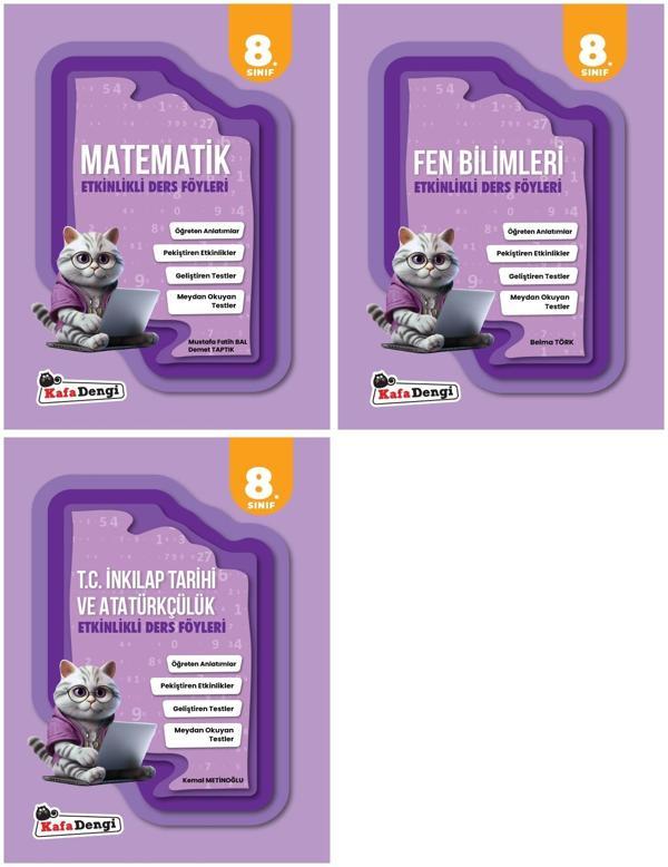Kafadengi 2025 8. Sınıf Matematik + Fen Bilimleri + İnkılap Tarihi Etkinlikli Ders Föyleri Seti 3 Kitap - Kafa Dengi - Image 1
