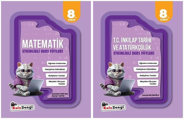 Kafadengi 2025 8. Sınıf Matematik + İnkılap Etkinlikli Ders Föyleri Seti 2 Kitap - Kafa Dengi - Image 1