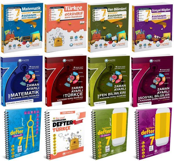 Çanta 2025 7. Sınıf Matematik + Türkçe + Fen + Sosyal + Zaman Ayarlı + Etkinlikli Soru + Defter Seti 12 Kitap - Çanta Yayınları - Image 1
